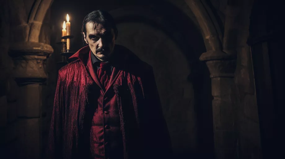 Dans l'obscurité de la nuit d'Halloween, cet homme se transforme en Dracula, le vampire d'horreur emblématique du cinéma et du théâtre. Un spectacle effrayant qui célèbre le mystère et la fiction. (Image d’illustration Infobae)